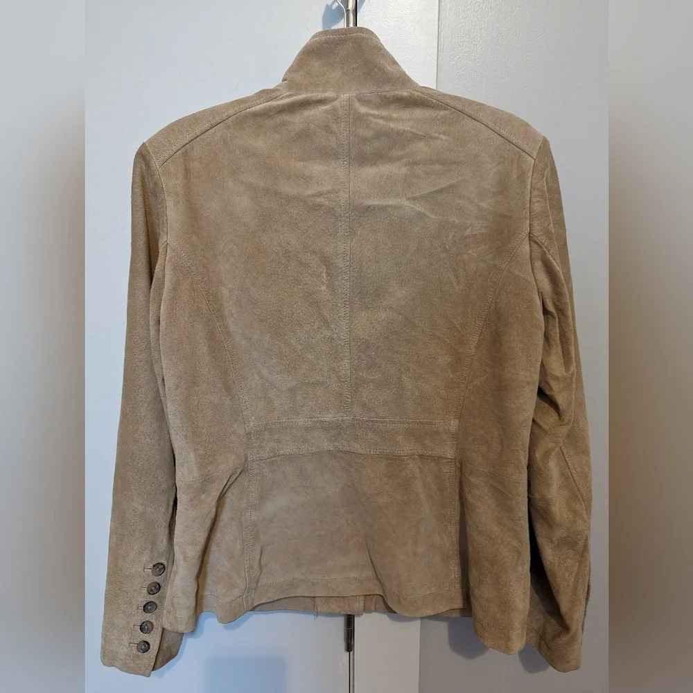 Marshall Field's tan 100% suede leather jacket - Picture 4 of 6